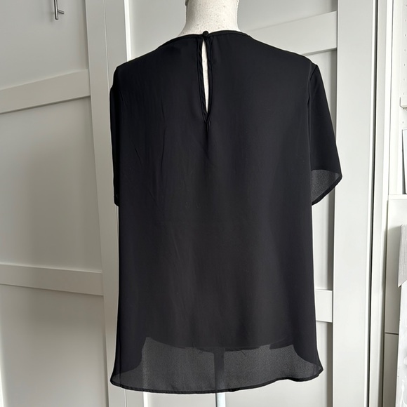 Torrid Black Sequin Abbey Blouse with Crew Neck and Short Sleeves - Picture 3 of 12